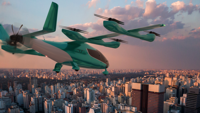 Eve capta US$ 230 milhões para garantir caixa até certificar seu eVTOL em 2027