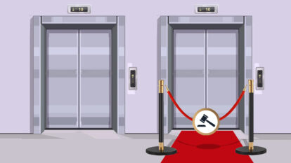 O elevador exclusivo para desembargadores. (É mole?)