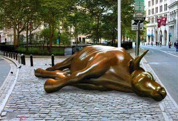 O 'quase crash' das Bolsas em cinco imagens 5 bull-dead